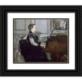 thumbnail image 1 of Manet, Edouard 24x20 Black Ornate Wood Framed with Double Matting Museum Art Print Titled - Madame Manet au Piano, 1 of 4