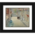 thumbnail image 1 of Manet, Edouard 24x20 Black Ornate Wood Framed with Double Matting Museum Art Print Titled - The Rue Mosnier with Flags, 1 of 4