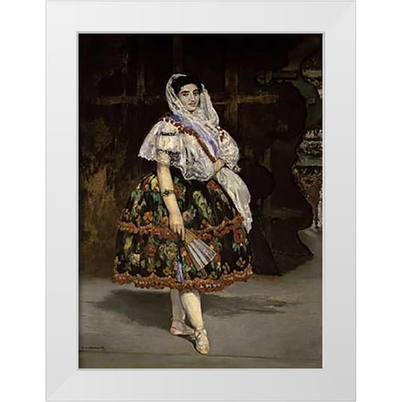 Manet, Edouard 24x32 White Modern Wood Framed Museum Art Print Titled - Lola de Valence