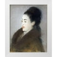 thumbnail image 1 of Manet, Edouard 26x32 White Modern Wood Framed Museum Art Print Titled - Woman in a Fur Coat in Profile, 1 of 4