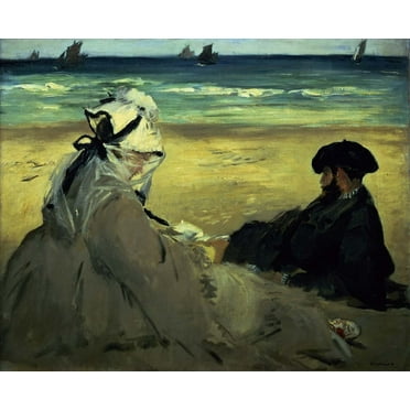 Manet "On the Beach" (1873) Glossy Poster