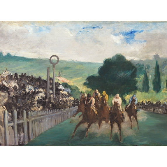 Manet The Horse Races At Longchamp Sport Painting Extra Large Art Print Wall Mural Poster Premium XL
