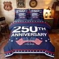 thumbnail image 1 of Manfei 250th Anniversary Flag King Bedding, Patriotic Stars Stripes King Bed in a Bag, Navy Blue, Navy Reversible 7-Piece, 1 of 6