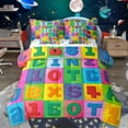 thumbnail image 1 of Manfei 26 Letters Alphabet 7-Piece Twin Bedding Sets,Colorful Geometric Checkered Bedding Comforter Set,Rainbow Abc Sheet Sets For Girls Boys,Luxury Bedroom Decor Reversible, 1 of 8