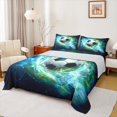 thumbnail image 1 of Manfei 3D Cartoon Football Bed Sheets for Teens, Neon Cyan Soccer King Sheets, Modern Sport Lover Sheet Set, Breathable Home Decor, 4 Pieces, 1 of 7