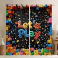 thumbnail image 1 of Manfei 3D Building Block Curtains Pack of 2 (42x63),Colorfull Boys Toy Black Out Curtains,Let'S Play Curtains for Living Room For Boys Kids,Microfiber Bedroom Decoration, 1 of 6