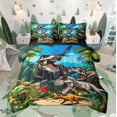 thumbnail image 1 of Manfei 3D Cartoon Dino Boy Twin Bedding Sets 7-Piece, Jungle Tyrannosaurus Rex Bedding Comforter Set, Ancient Animal Sheet Sets, Breathable Bedroom Decor, 1 of 7