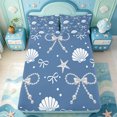 thumbnail image 1 of Manfei 3D Cartoon Shell Print Fitted Sheet Full,Ribbon Dreamy Bowtie Bed Set,3pcs,1 Fitted Sheet and 2 Pillowcases, 1 of 6