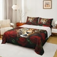 thumbnail image 1 of Manfei 3D Cheepah Twin Sheet Sets for Kids, Wildlife Leopard Animal Twin Fitted Sheet, Romantic Red Rose Flat Sheet, Super Cozy Room Decor, 3-Piece, 1 of 7