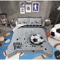 thumbnail image 1 of Manfei 3D Football Comforter Sets Twin Size, Modern Ball Game Comforters & Duvets, Sliver White Reversible Bedding Twin Comforter Set, Super Cozy Room Decoration, 2-Piece, 1 of 8