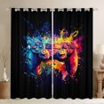 thumbnail image 1 of Manfei 3D Gamepad Boys Curtains Pack of 2 (42x84 Each), Blue Orange Watercolor Curtains Blackout, Teens Gaming Gamer Bedroom Curtains, Curtains and Drapes Decor, 1 of 6