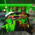 thumbnail image 1 of Manfei 3D Gamepad Queen Comforter Set,Gaming Gamer Bedding Sets,Gradient Green Orange Bedding Comforter Set For Boys Kids,Ultra Soft Home Decor Reversible,3-Piece, 1 of 8