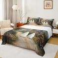 thumbnail image 1 of Manfei 3D Ghost Bed Sheets for Kids, Vintage Halloween King Sheets, Countryside Road Sheet Set, Luxury Bedroom Decor, 4 Pieces, 1 of 7