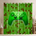 thumbnail image 1 of Homewish 3D Green Gamepad Curtains Pack of 2 (42x84 Each) for Boys, Cartoon Square Abstract Curtains Blackout, Cartoon Building Gamers Bedroom Curtains, Black Out Curtains Decor, 1 of 6