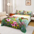 thumbnail image 1 of Manfei 3D Green Hummingbird Bed Sheets, Pink Cherry Blossoms Floral King Sheets, Teens Adult Girls Women Sheet Set, Breathable Home Decor, 4-Piece, 1 of 7