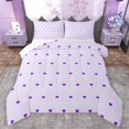 thumbnail image 1 of Manfei 3D Heart Loves Bedding Comforter Set,Romantic Valentines Gifts Twin Comforter Sets,Purple Lines Bedding Set For Girls Teens,Super Cozy Room Decor Reversible,2pcs, 1 of 8