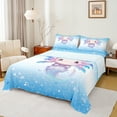 thumbnail image 1 of Manfei 3D Kawaii Axolotl Bed Sheets for Kids, Dreamy Blue Stars Print King Sheets, Dreamy Animal Sheet Set, Microfiber Bedroom Decor, 4pcs, 1 of 7