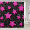 thumbnail image 1 of Manfei 3D Kawaii Stars Print Shower Curtain 72Wx72L,Cute Cartoon Themed Bathroom Curtain,Pink Black, 1 of 5