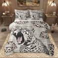 thumbnail image 1 of Homewish 3D Leopard Cheetah Bedding Comforter Set 7pcs, Cartoon Wildlife King Bedding Sets, Modern Fashion Newspaper Reversible Bed Sheets, Luxury Bedroom Decor, 1 of 7