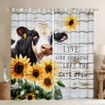 thumbnail image 1 of Manfei 3D Milk Cow Curtains Pack of 2 (42x84 Each), Rustic Lodge Cabin Curtains Blackout, Vibrant Orange Sunflower Bedroom Curtains, Curtains Blackout Room Decor, 1 of 6