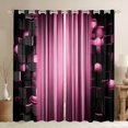 thumbnail image 1 of Manfei 3D Neon Stripes Blackout Curtains, Vertical Lines Curtains Pack of 2 (42x84 Each), Light Pink Black, 1 of 6