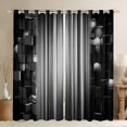 thumbnail image 1 of Manfei 3D Neon Stripes Kitchen Curtains, Vertical Lines Black Out Curtains Pack of 2 (42x63 Each), Black White, 1 of 6