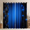 thumbnail image 1 of Manfei 3D Neon Stripes Kitchen Curtains, Vertical Lines Black Out Curtains Pack of 2 (42x63 Each), Blue Black, 1 of 6