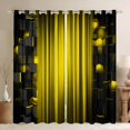 thumbnail image 1 of Manfei 3D Neon Stripes Kitchen Curtains, Vertical Lines Black Out Curtains Pack of 2 (42x63 Each), Yellow Black, 1 of 6