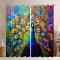 thumbnail image 1 of Manfei 3D Peacock Black Out Curtains for Teen, Woodland Wildlife Curtains Pack of 2 (42x63 Each), Oil Printing Artwork Bedroom Curtains, Curtains Blackout Bedroom Decor, 1 of 6