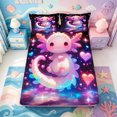 thumbnail image 1 of Manfei 3D Print Axolotl Fitted Sheet Full,Ocean Animal Bed Set,3pcs,1 Fitted Sheet and 2 Pillowcases, 1 of 6