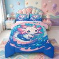 thumbnail image 1 of Manfei 3D Print Axolotl Full Size Comforter Sets,Animals Pattern Bedding Comforter Set,Pink Reversible,3pcs,1 Comforter and 2 Pillowcases, 1 of 7