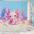 thumbnail image 1 of Manfei 3D Print Axolotl Shower Curtain 72Wx72L,Watercolor Animals Pattern Bathroom Curtain, 1 of 5