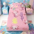 thumbnail image 1 of Manfei 3D-Printed Axolotl Twin Fitted Sheet,Cute Salamander Pattern Bedding,2-Piece,1 Fitted Sheet and 1 Pillowcase, 1 of 6