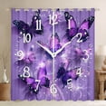 thumbnail image 1 of Manfei 3D Purple Butterfly Curtains Pack of 2 (42x84 Each), Glitter Stars Print Curtains Blackout, Romantic Anniversary Bedroom Curtains, Curtains and Drapes Home Decor, 1 of 6