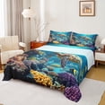 thumbnail image 1 of Feelyou 3D Sea Turtle Bed Sheets, Ocean Sealife King Sheets, Marine Coral Sheet Set, Super Cozy Bedroom Decor, 4-Piece, 1 of 7
