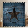 thumbnail image 1 of Manfei 3D Texas Stars Curtains Pack of 2 (42x84 Each),Rustic Western Farmhouse Curtains Blackout,Brown Blue Bedroom Curtains For Boys,Microfiber Bedroom Decor, 1 of 6