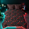 thumbnail image 1 of Manfei 3D Triangle Twin Bedding, Geometric Black Red Bedding Comforter Set, Black Reversible 7 Pieces, 1 of 6