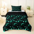 thumbnail image 1 of Manfei 3D Triangle Twin Comforter Sets, Geometric Black Cyan Bedding Set, Black Reversible 2 Pieces, 1 Comforter and 1 Pillowcase, 1 of 6