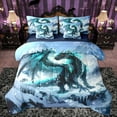 thumbnail image 1 of Manfei 3D Wetsern Dragon Twin Bedding Sets 7-Piece for Teens, Magic Animal Bedding Comforter Set, Winter Snow Mountain Reversible Sheet Sets, Microfiber Bedroom Decor, 1 of 7