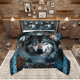 thumbnail image 1 of Manfei 3D Wolf Animal Full Size Comforter Sets, Tribal Dream Catcher Bedding Comforter Set, Bohemian Western Wildlife Reversible Bedding Sets, Lightweight Room Decor, 3pcs, 1 of 8