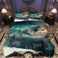 thumbnail image 1 of Homewish 3-Piece 3D Wolf Comforter Set, Queen - Jungle Tree (Castle), 1 of 8