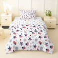 thumbnail image 1 of Manfei 4Th Of July Twin Comforter Sets,Stars Heart Us Flag Bedding Set,White,Polkadot Reversible,2pcs,1 Comforter and 1 Pillowcase, 1 of 7