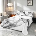 thumbnail image 1 of Manfei Abstract Artwork Bed Sheets, Gradient Fuul Size Sheets, Gray, Gray Reversible 4-Piece1 Flat Sheet + 1 Fitted Sheet + 2 Pillowcases, 1 of 6