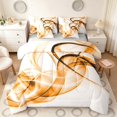 thumbnail image 1 of Manfei Abstract Artwork Full Size Bedding Sets, Gradient Full Size Bed in a Bag, Orange, Gray Reversible 7-Piece, 1 of 6