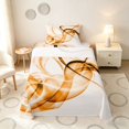 thumbnail image 1 of Manfei Abstract Artwork Twin Sheets, Gradient Bedding, Orange, Gray Reversible 3 Pieces1 Flat Sheet + 1 Fitted Sheet + 1 Pillowcase, 1 of 6