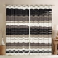 thumbnail image 1 of Manfei Abstract Brushstroke Stripe Blackout Curtains Set of 2 (52x84 Each), Neutral Tone Curtain, Beige Black, 1 of 6