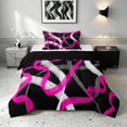 thumbnail image 1 of Manfei Abstract Brushstroke Twin Comforter Sets, Pink White Gray Bedding Set, Black Reversible 2pcs, 1 Comforter and 1 Pillowcase, 1 of 6