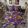 thumbnail image 1 of Manfei Abstract Camouflage Bedding Comforter Set 7 Pieces, Purple Brown Camo Queen Bedding Sets, Military Patriotic Theme Queen Sheet Sets, Breathable Home Decor, 1 of 8