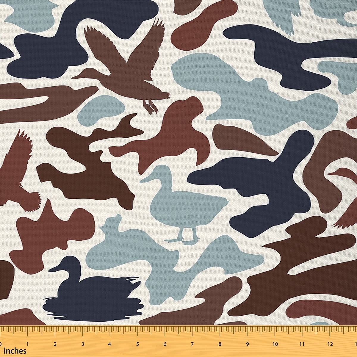 Manfei Abstract Camouflage Fabric by the Yard (3 Yards), Modern Geometric Decorative Fabric by the Yard, Camo Theme DIY Fabric, Brown Gray Beige
