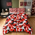 thumbnail image 1 of Manfei Abstract Camouflage Queen Comforter Set, Countryside Camo Comforter Sets Queen, Crimson Red, Black Reversible, 3 Pieces, 1 Comforter and 2 Pillowcases, 1 of 7